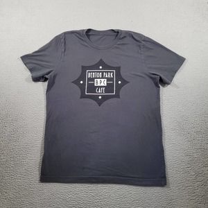 Benton Park Cafe Shirt Womens Medium Gray Crew‎ Neck Short Sleeve Graphic Tee